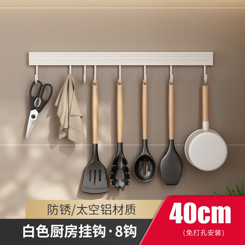 Factory direct white space aluminum kitchen storage rack - no drilling required, spice rack, kitchen supplies & general merchandise, all-in-one storage shelf