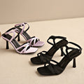 2026 summer new european and american style high heels - chic and fashionable square toe open back sandals - cross-border export stiletto heel women's shoes