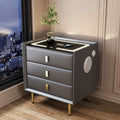 Smart nightstand - modern minimalist, new luxury solid wood bedside table with wireless charging and multiple functions for bedroom