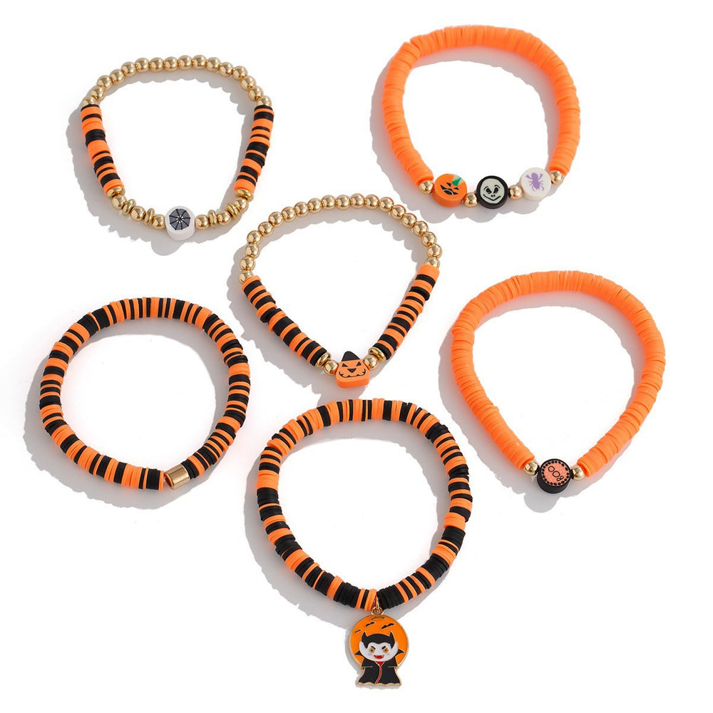 Halloween polymer clay bracelet wholesale fashion cross-border jewelry new funny dark style ghost skull handmade bracelet