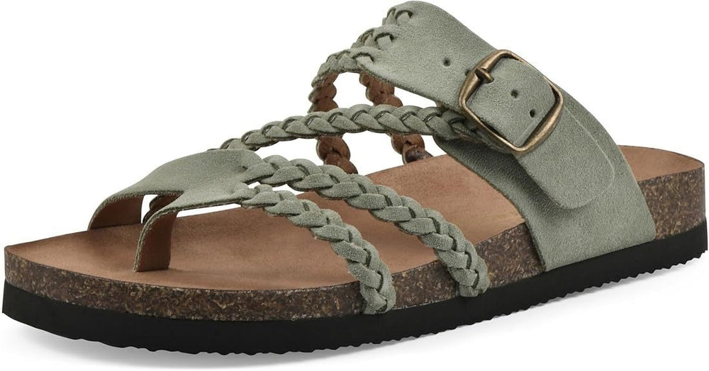 Exportplus sizesoft bottom slippers women's outer wear open toe retro belt new arrival beach slippers toe flip-flops wholesale