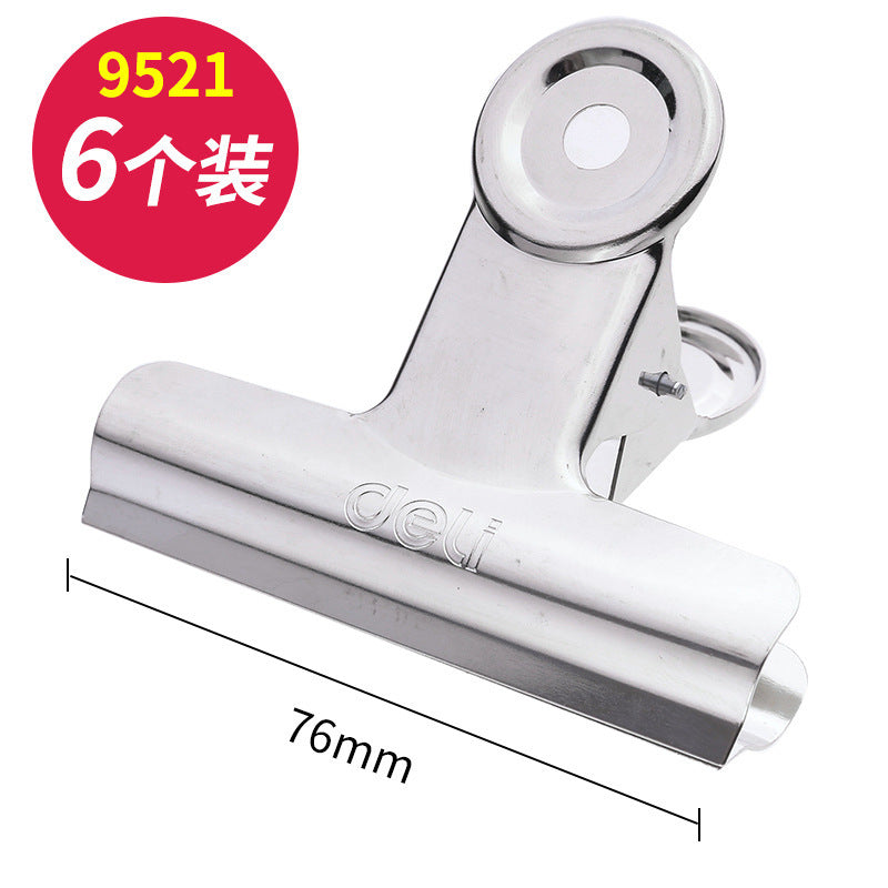 Deli Round Ticket Clip Stainless Steel Ticket Clip Butterfly Clip Metal Clip Iron Clip File Clip Book Clip Test Paper Clip