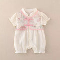Baby clothes summer thin newborn baby girl one-piece full moon 100-day chinese style short-sleeved romper summer clothes