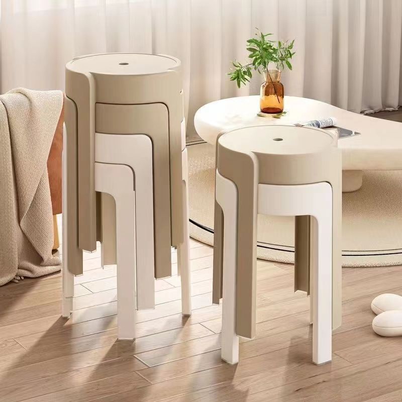 Best selling hot selling extra thick plastic stool genuine thickened for home dining table cooked rubber stool casual scandinavian living room bench