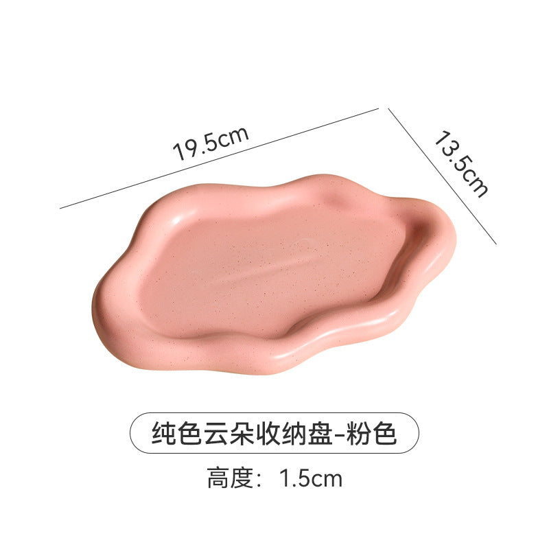 Inspopular photo props jewelry storage tray display tray electroplated silver tray accessible luxury ceramic jewelry ornaments