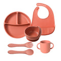 best-selling baby feeding set, including silicone plate, bowl, and spoon for infant food. wholesale children's feeding utensil set