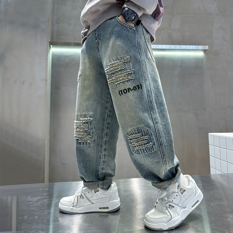 Boys' jeans: new spring/autumn collection - stylish and relaxed fit for older boys. perfect for autumn, these casual trousers offer a modern and comfortable look