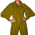D3095exportplus size women's clothing  long sleevesv neckcasualelegantwork clothingstraight-legfashion cross-border jumpsuit
