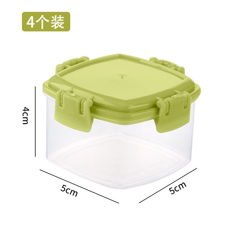 Four-piece seasoning set: transparent sauce dispenser bottles for outdoor bbq, kitchen spice jars, and condiment containers