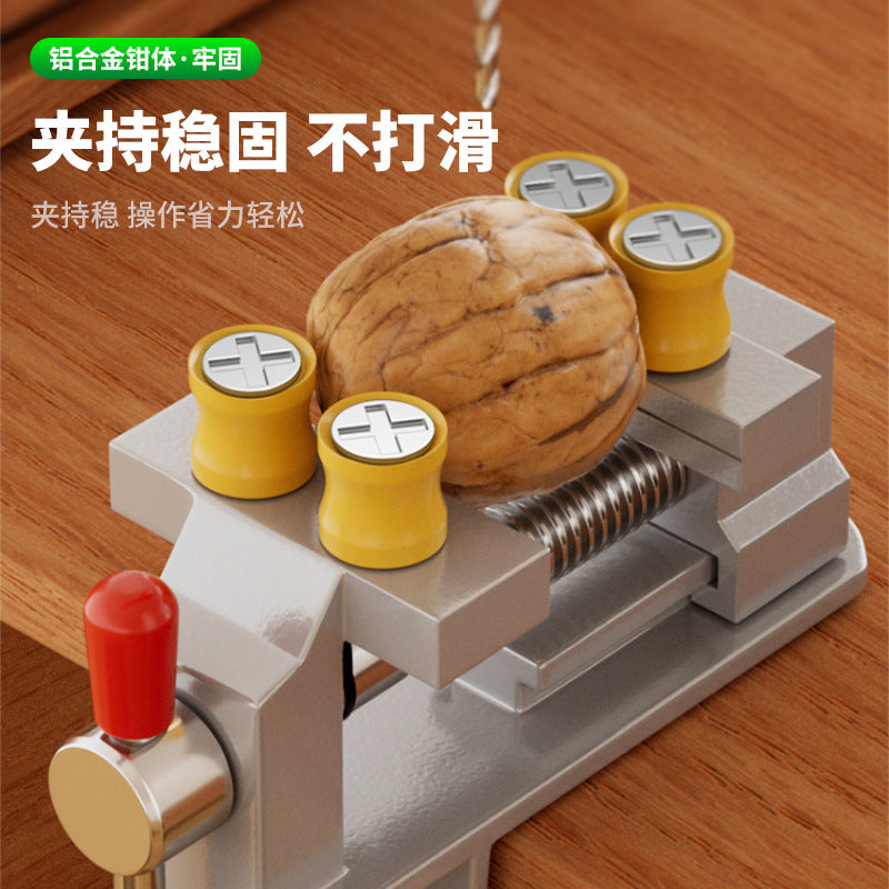Mini bench vise bench vise small multifunctional for home flat mouth pliers aluminum alloy table vise woodworking fixed fixture