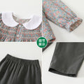 Girls' autumn two-piece outfit:  new collection, floral print long-sleeve collared dress set for kids