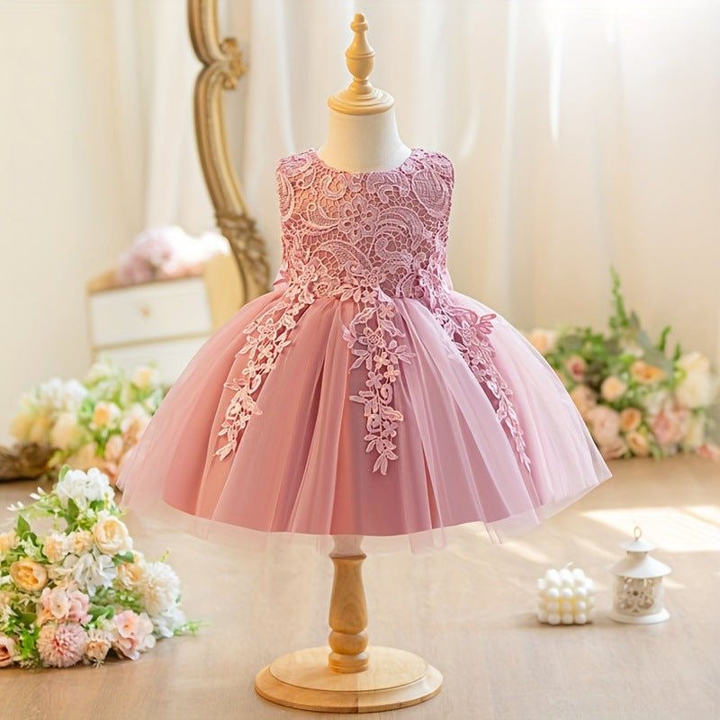 New arrival cross-border kids performance dress lace princess skirt festival tutu skirt gauze skirt first birthday dress performance costume