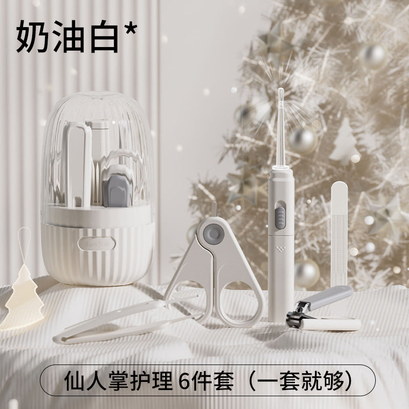 Shield dad anti-pinch baby nail scissors suit baby small scissors kids nail clippers nail polisher storage