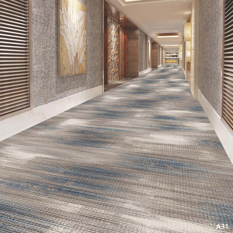 Custom hotel carpet for hallways and aisles, hotel guest room bedside rug, thickened nylon b1 flame retardant full coverage floor mat