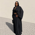 European and american cross-border women's fashion:  summer new collection - stylish v-neck pleated top and high-waisted midi skirt set