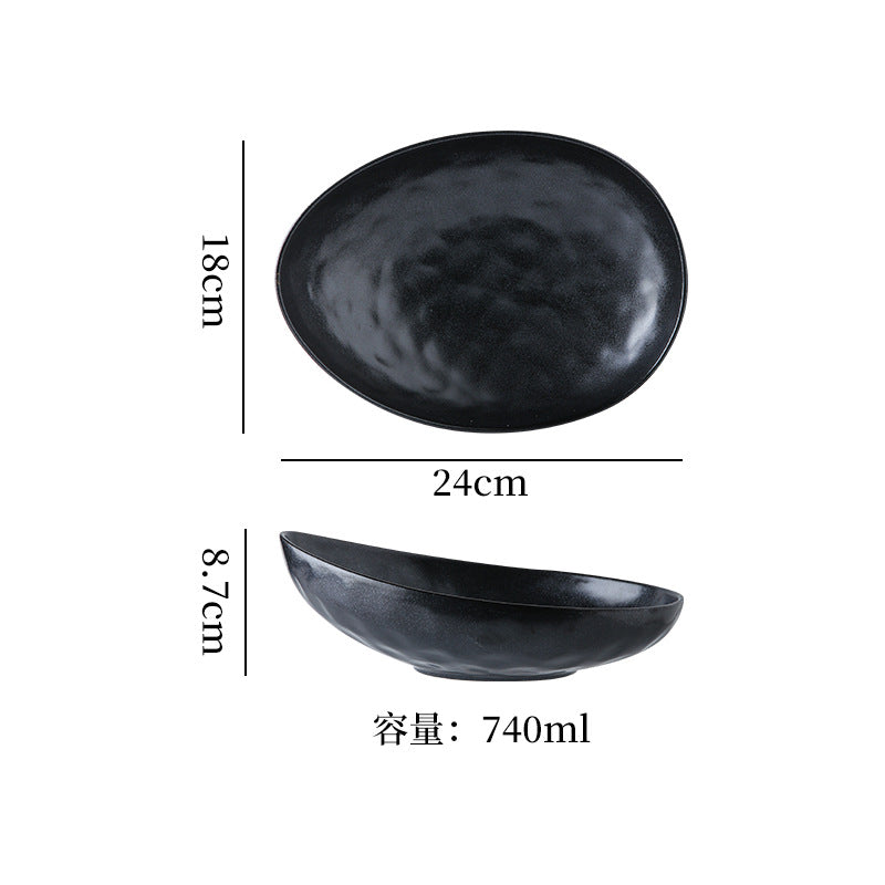 Japanese retro stoneware ceramic tableware restaurant hotel business dessert bowl soup bowl pasta bowl good-looking kiln bowl