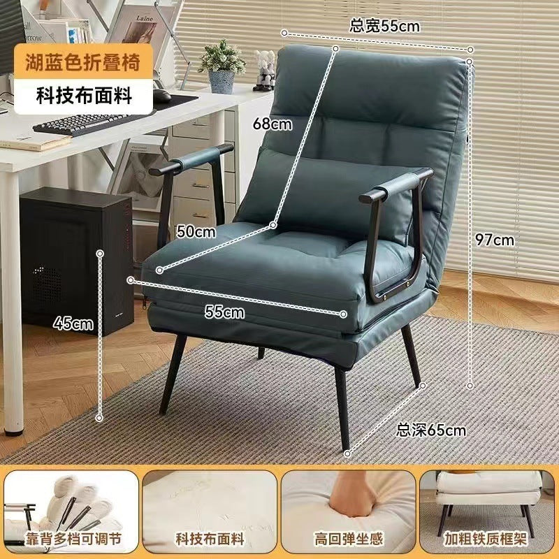 Foldable reclining chair - office nap/daybed - single bed 2-in-1 - summer lounger with backrest - sofa seat