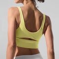 Thin stripes sports lintimates nude yoga bra quick-drying sleeveless running sports fitness wear for women with chest pads