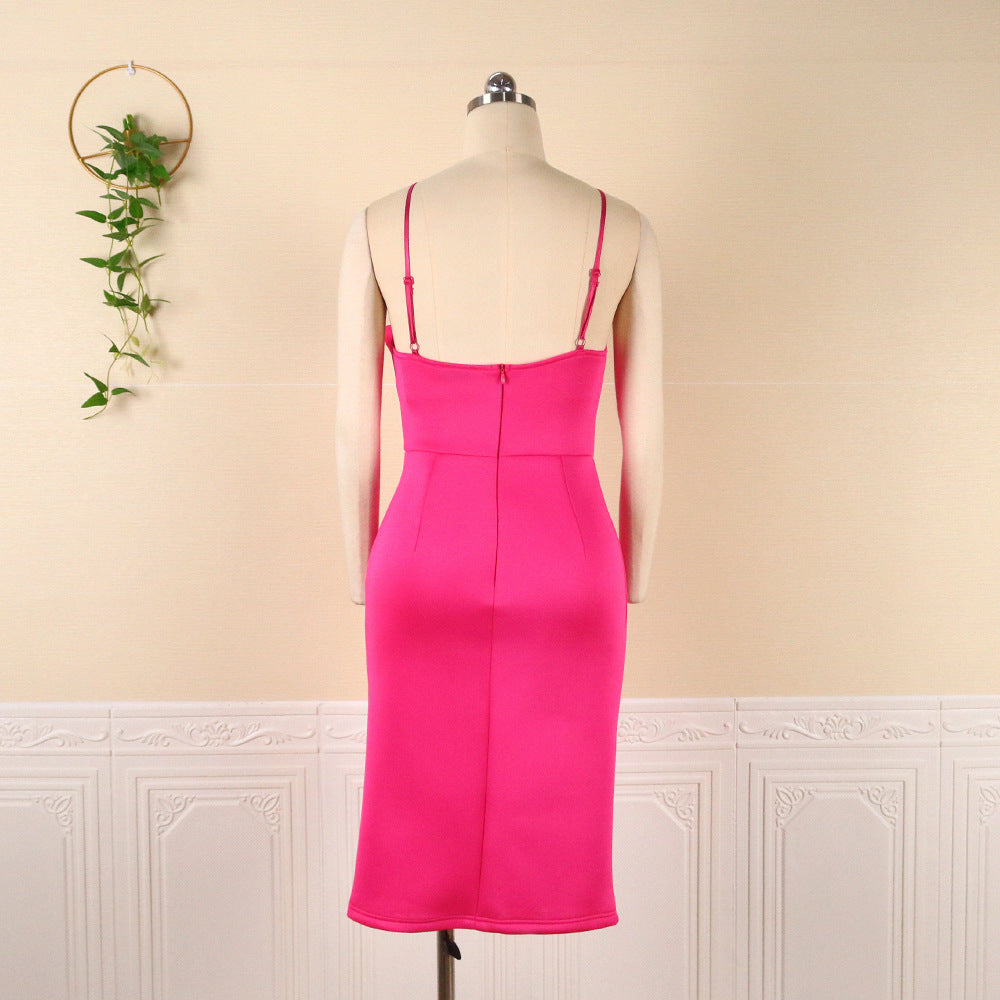 Sexy suspender sleeveless tight rose party dress, plus size women's dress party dresses