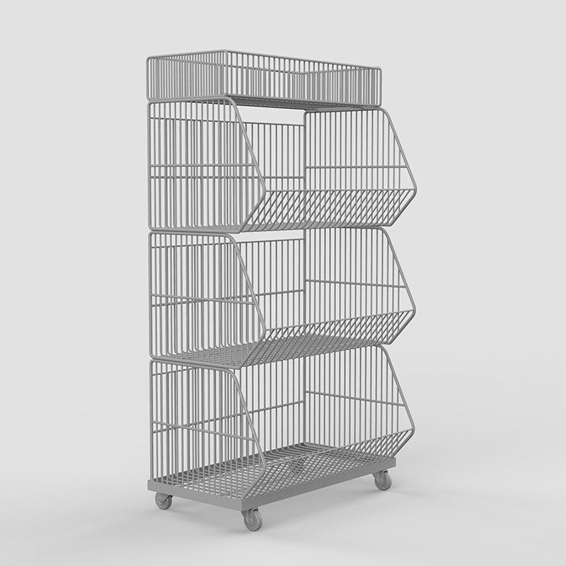Basket snack rack Iron wire lazy display rack Supermarket potato chips snack food display rack Convenience store display rack