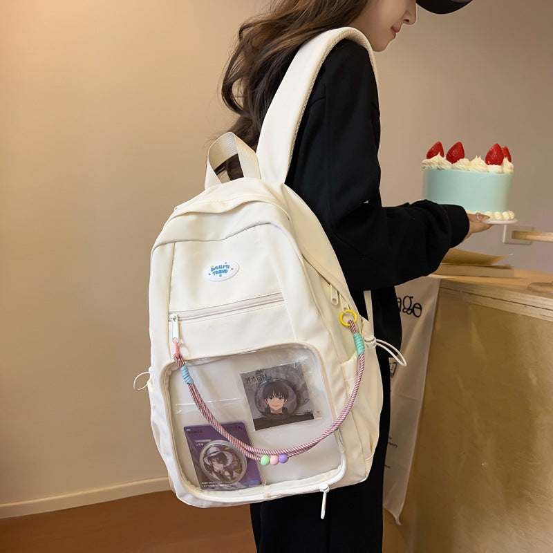 New personalized pain layer dual-purpose schoolbag large-capacity solid color removable pain bag primary school students middle school students backpack