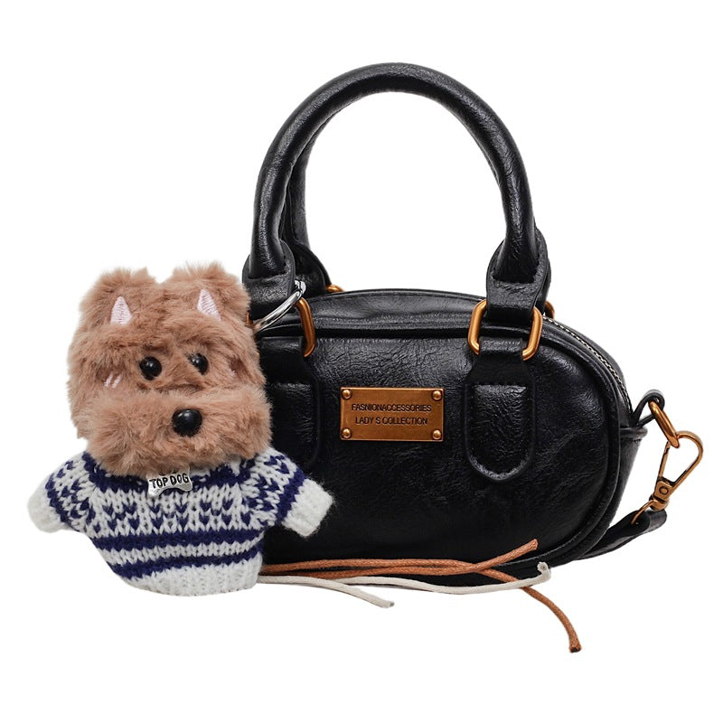 bowling bag for women, korean style, new niche crossbody bag, autumn and winter atmosphere handbag, work and work clothing bag