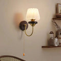 French wall lamp, medieval bedside, living room, retro bedroom bedside lamp, american aisle, solid wood corridor background wall lamp