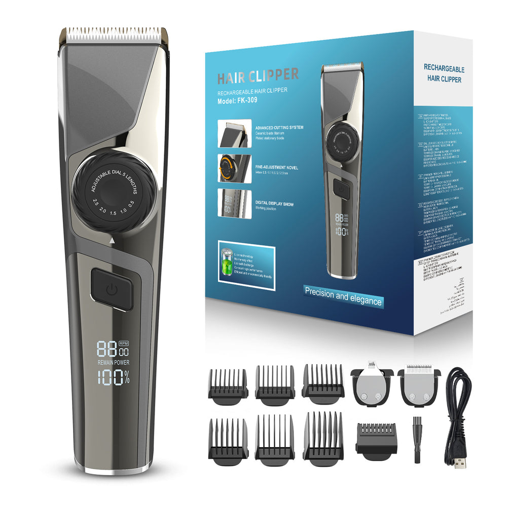 Hairdresser fast charging electric clipper lcd display ceramic blade for home shaving ceramic blade electric clipper