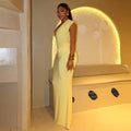 European and american women's clothing  autumn new sweet and fresh deep v-neck high-waisted slimming bodycon maxi dress