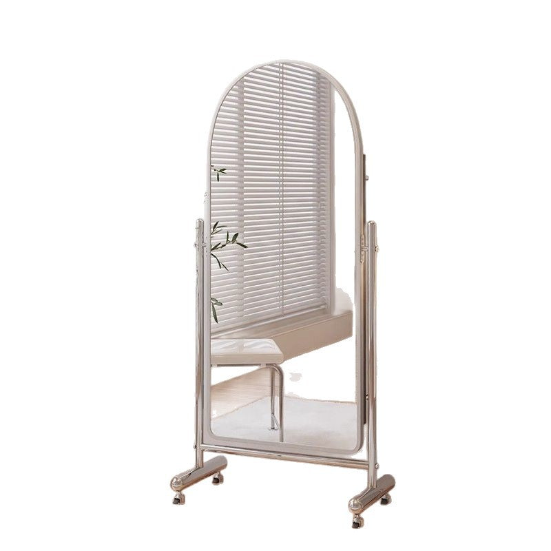 Influencer-style full-length mirror for home bedroom, freestanding, portable dressing mirror, stainless steel slimming mirror, large mirror for dancing