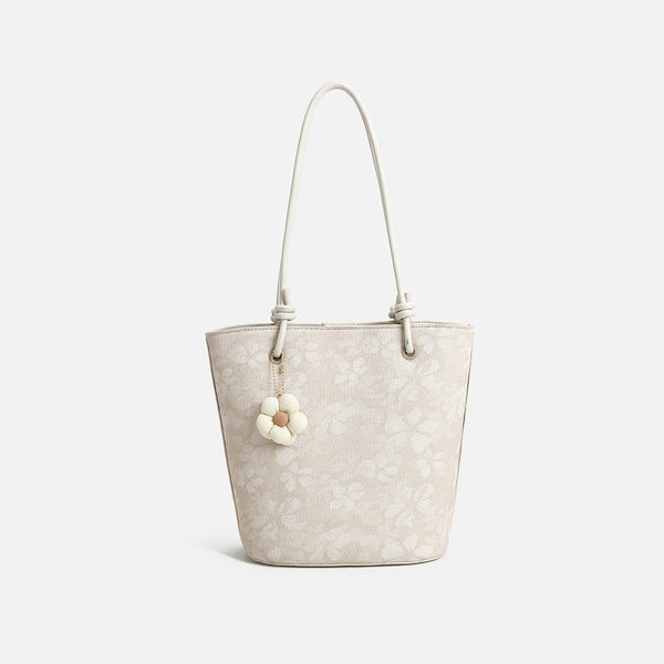 Women's bags trend casual texture large-capacity bags 2025 spring new foreign style women's simple shoulder tote bag