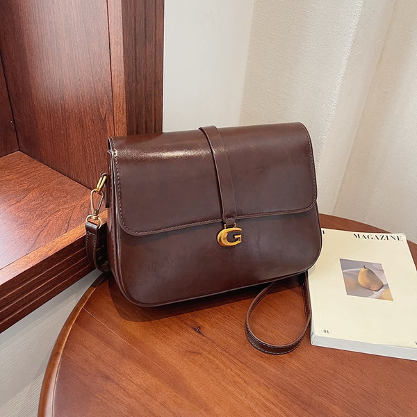 This year's popular autumn and winter retro niche soft leather square bag 2025 new fashion versatile casual shoulder messenger bag