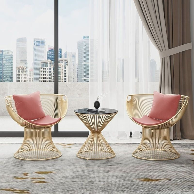 New arrivalins style iron casual single sofa coffee table suitaccessible luxuryfor home balcony table sofa chair combination