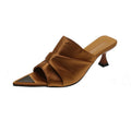 Plus size pointed toe elegant purple socialite style sexy flip-flops women's summer new arrival thin heel sandals french style