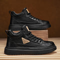 2026 spring new high-top martin boots for men - trendy, versatile, chunky sole casual leather shoes, workwear platform sneakers, streetwear shoes for men