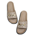 Plus sizethick sole metal chain beach slippers summernew arrivaloutwear cross-borderprinting slippers women's wholesale