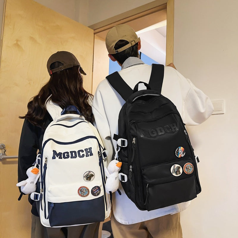 New middle and high school students backpack large capacity lightweight weight backpack simple and strong anti-splashing backpack