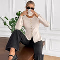 european and american cross-border new women's elegant fashion chanel-inspired round neck knitted sweater