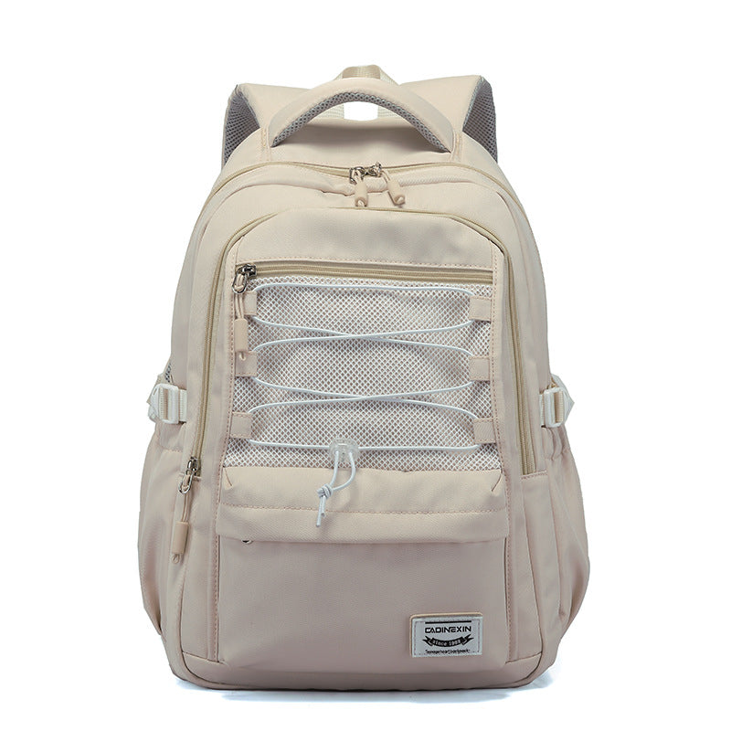 New fashion canvas bag, male and female junior high school school bag, high school student college student backpack, large capacity cute backpack.