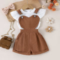 25 cross-border spring and summer fashionnew arrivalgirl round neck small flying sleeve tops heart design suspender shorts suitgirl