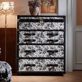 Bedroom floor-standing jewelry storage jewelry cabinet black and white presbyopia leather dressing table chest storage all-in-one dressing table