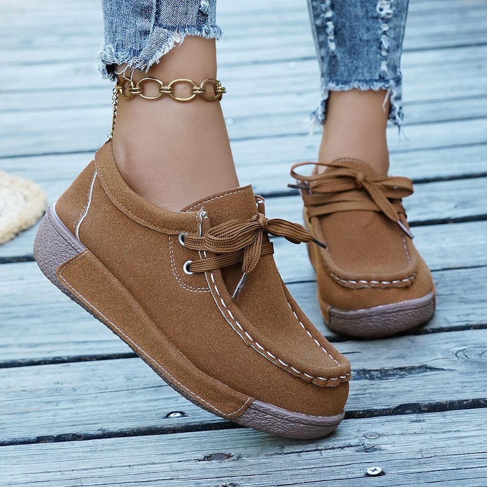 plus sizespring & fallnew arrival rocking shoes plaid soft bottomladieswear shoes hidden heelthick solecasualflats women's wholesale