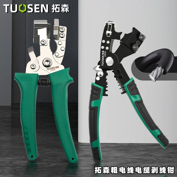Tuosen wire stripping pliers multi-functional electrician special cutting crimping wire stripping pliers wire and cable parting peeling pliers
