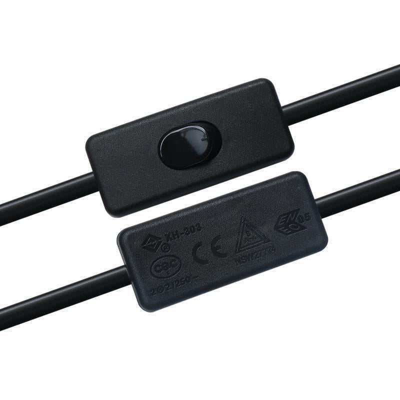 Wholesale tail peeling tin pure copper two-core plug with 303 switch electrical appliance desk lamp national standard two-plug power cord