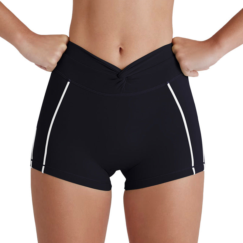 peach butt color matching tummy tightening tight yoga pants women's outwear running sports quick-drying fitness pants half lengthshorts