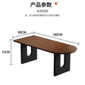 French medieval style solid wood island dining table and chairs for home small apartment wall-mounted semi-circular dining table negotiation reception long table
