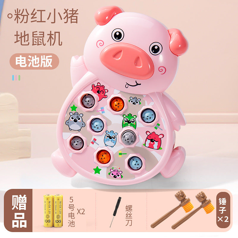 Kids educational electric whack-a-mole infant early education game console pig cow style music toy fun for men and women