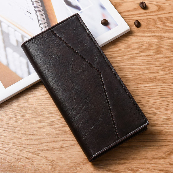 Business Wallet Men's Long Large Capacity Casual Suit Bag Multifunctional Zipper Leather Wallet Men's Wallet