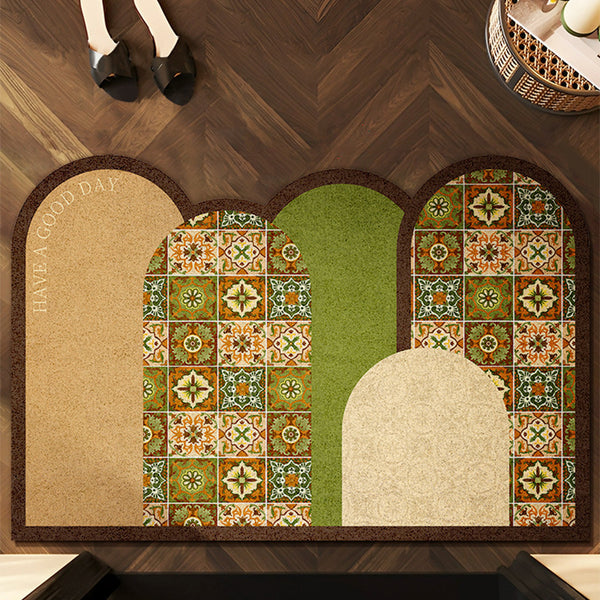 Advanced sense can be cut, dirt-resistant leave-in pvc door mat silk ring carpet foot mat medium antique door floor mat
