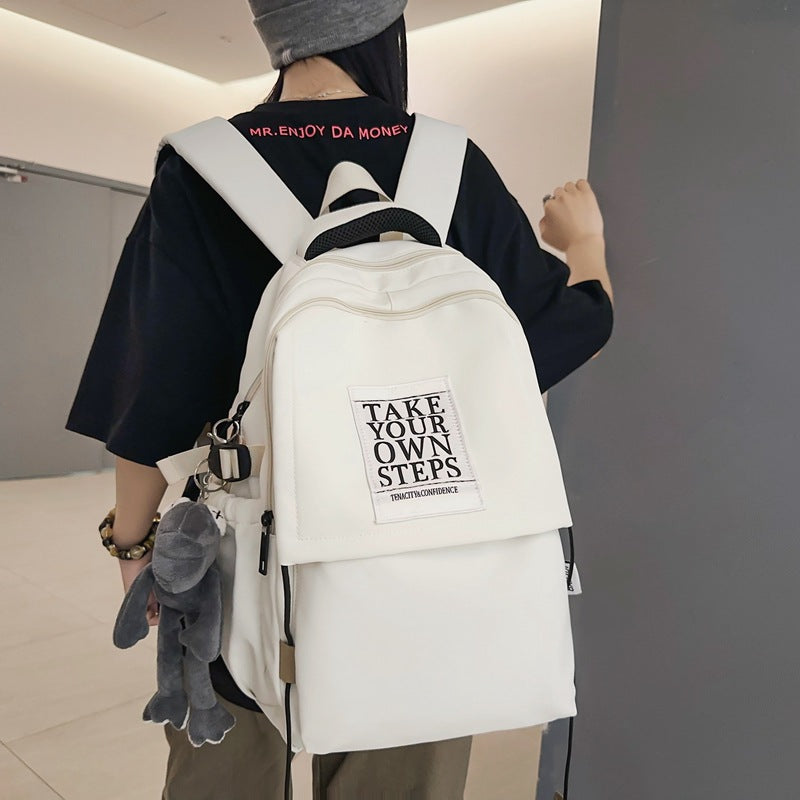 Stylish commuter backpack: high-capacity, aesthetic, minimalist design for women - perfect for middle school, high school, and college students. ideal for travel, casual use, and versatile styling